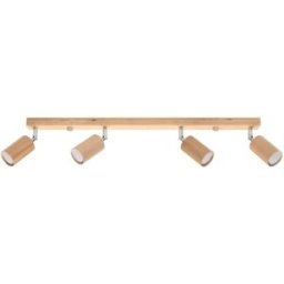 Wonderlamp Lámpara de techo estilo nórdico de madera con 4 focos