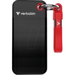 VERBATIM 32417 - SSD de bolsillo VERBATIM con llavero, 256 GB negro/rojo