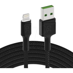 GREEN CELL GC KABGC05 - Cable de datos/carga USB A-plug > Lightning, con led, 1,2 m.