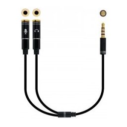 Nanocable ADAPTADOR AUDIO 10.24.1202 - JACK 2.5 MACHO 4 PINES A 2*JACK 3.5 HEMBRA 3 PINES - 30CM - C