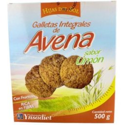 Ynsadiet galletas de avena integrales sabor limon 500gr.