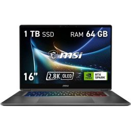 Portátil MSI Prestige N16 Flip AI+ 16" NVIDIA RTX Spark N1X 64GB 1TB SSD Windows 11 Pro