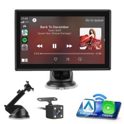 Pantalla portátil JUNSUN 7" CarPlay Android Auto inalámbrico Bluetooth 5.0 IPS