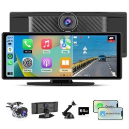Pantalla táctil portátil Junsun 10,26" CarPlay Android Auto Bluetooth 5.0 cámara AHD