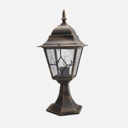 Sobre muro exterior Fabrilamp Bootes Negro/Oro IP44 Portalámparas E27