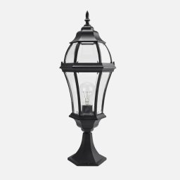 Sobremuro Exterior FABRILAMP Becrux Negro Aluminio y Cristal IP44 E27