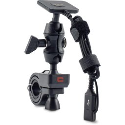 Soporte móvil Crosscall X-RIDE para motocicleta con cargador USB y rotación 360º negro
