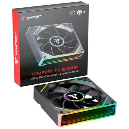 Tempest Fan TX 120mm ARGB PWM Ventilador Reverse Suplementario Negro