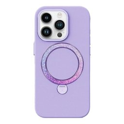 Funda para móvil Joyroom PN-15L2 Dancing Circle silicona púrpura con MagSafe para iPhone 15 Pro