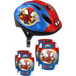 Casco y protecciones infantiles Stamp Spidey para patines, monopatines y scooters 50-56 cm