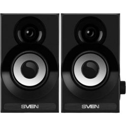 Altavoces Sven PC USB 6W con control y diseño compacto en madera