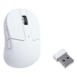 Ratón Keychron M4 inalámbrico, Bluetooth y USB-C 30000 DPI blanco, 6 botones