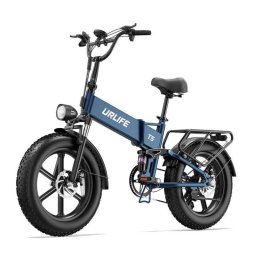 Bicicleta Eléctrica URLIFE T5 1500 W 48 V 13 Ah 20" Todoterreno Plegable Azul