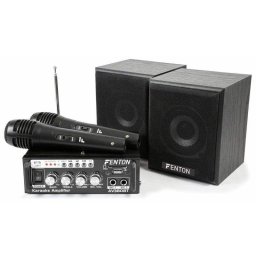 Amplificador Fenton AV380BT 80 W RMS Bluetooth USB/SD con bafles y micrófonos