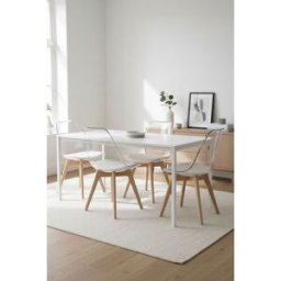 RegalosMiguel Mesa Rectangular Dino 100x60 cm - Blanco