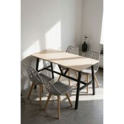RegalosMiguel Mesa Bosk 140x70 cm Black Tablero Madera