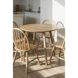 RegalosMiguel Mesa Broon Redonda 80 cm Madera - Madera clara