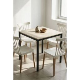 RegalosMiguel Mesa Comedor Dino 75 cm - Madera oscura