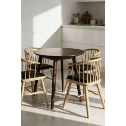 RegalosMiguel Mesa Broon Redonda 80 cm Madera - Madera oscura