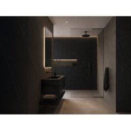 Unique Lámina de piedra - Efecto estriado - Pack de 5,76 m² - Conjunto de 8 piezas - An. 60 x Alt. 120 cm - Negro - SAMOVA