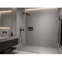 Unique Lámina de piedra - Efecto hormigón - Pack de 5,76 m² - Conjunto de 8 piezas - An. 60 x Alt. 120 cm - Gris - SAMOVA