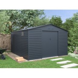 Unique Caseta de jardín metálica de acero galvanizado - Antracita - 13,12 m² - ADELMO