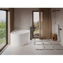 Unique Bañera de esquina - 100 x 100 x 58 cm - Blanco brillante - Acrílico - 176 L - MARTA