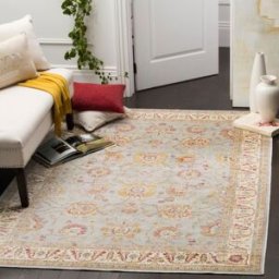 Safavieh Alfombra persa del viejo mundo de viscosa plata/blanco, 122 x 170 cm