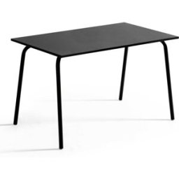 Oviala Mesa de jardín de acero de 120 x 70 cm negro