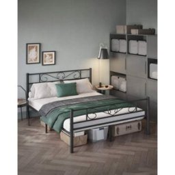 VASAGLE Marco de cama para colchón de 160 x 200 cm de color negro tinta