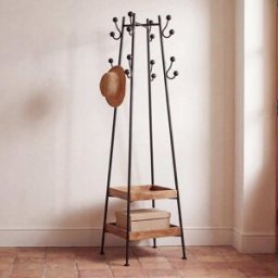 Maisons du Monde Perchero de acero negro y mango con 8 ganchos