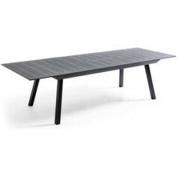 Oviala Mesa de jardín extensible de aluminio gris