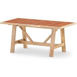 Defora Home Mesa comedor jardin 168x87 de madera y ceramica terracota