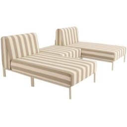 Oviala Conjunto de jardín bajo modular a rayas para 3 personas beige