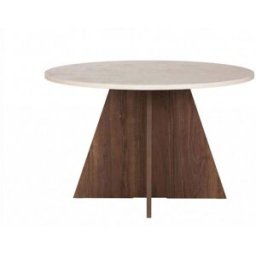 Habitat & Jardin Mesa de comedor beige 120 x 120 x 75 cm