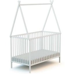 Webaby Cama tipi madera 60 x 120 con techo blanco