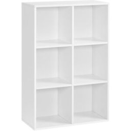 VASAGLE Estantería de cubos con 6 compartimentos de color blanco