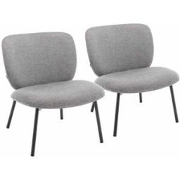Oviala Juego de 2 sillones relax y tela gris oscuro