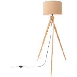Sollux Lighting Lámpara de pie color topo/madera natural tela/pvc/madera alt. 140 cm