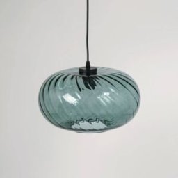 Maisons du Monde Lámpara de techo de vidrio acanalado verde Ø30 cm