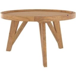 Maison Pavane Mesa de centro redonda en madera de teca recuperada d70 cm