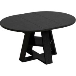 MODFU Mesa extensible redonda con almacenaje 110/150x110 cm, negra