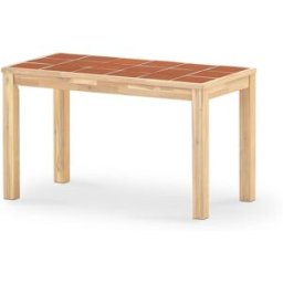 Defora Home Mesa comedor jardin 125x65 de madera y ceramica terracota