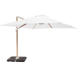 Oviala Parasol de 3x3m y 4 losas para llenar con efecto madera blanca