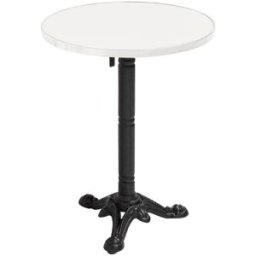 Oviala Mesa de comedor 60 cm inclinable tablero blanco/plateado y pata negra