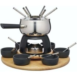 Artesta Servicio de fondue para 6 personas de plata acero inoxidable