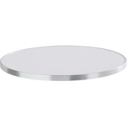 Oviala Tablero redondo blanco con borde plateado 60 cm