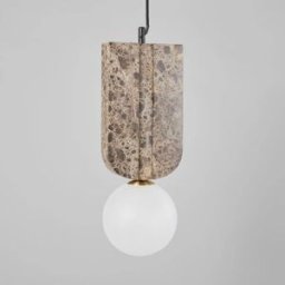 Maisons du Monde Lámpara de techo de mármol con esfera de vidrio opaco