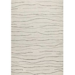 Wecon Home Alfombra de pura lana tejida a mano crema 140x200