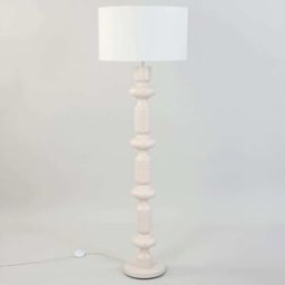 Maisons du Monde Lámpara de pie de acero con pantalla crema de 157 cm
